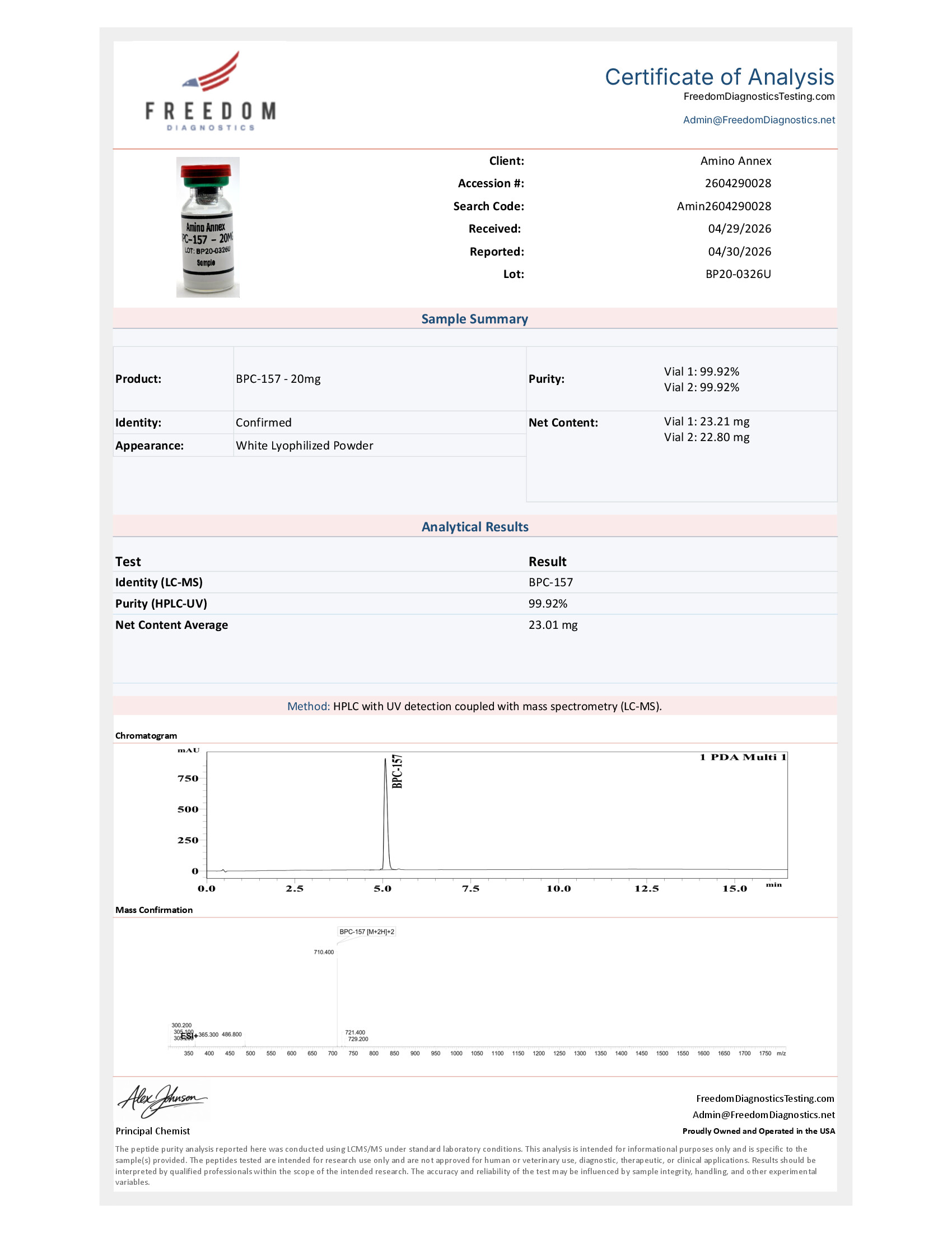 BP200326U COA