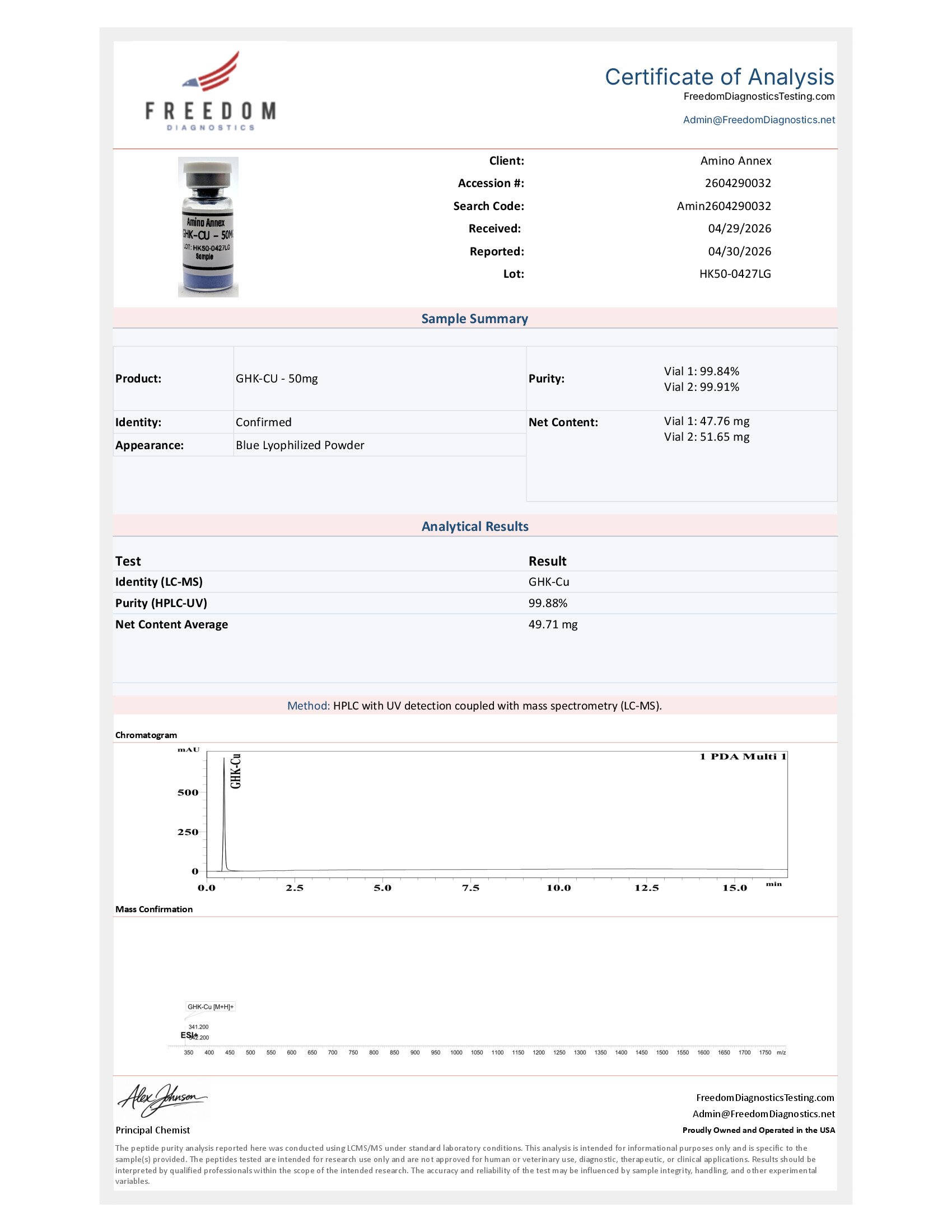 HK500427LG COA