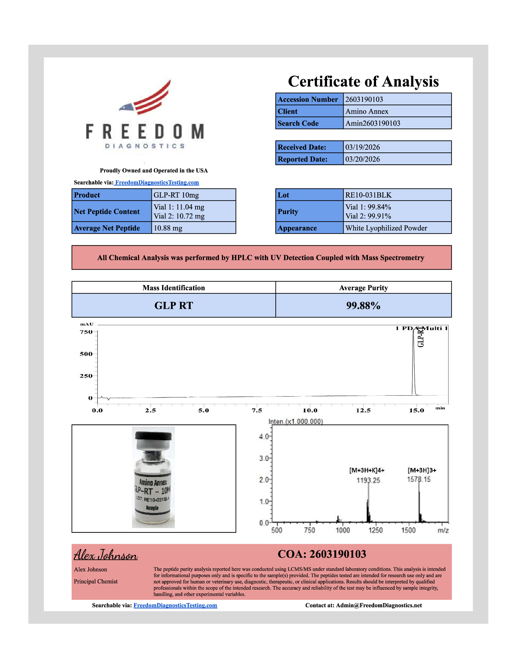 RE100318LK COA