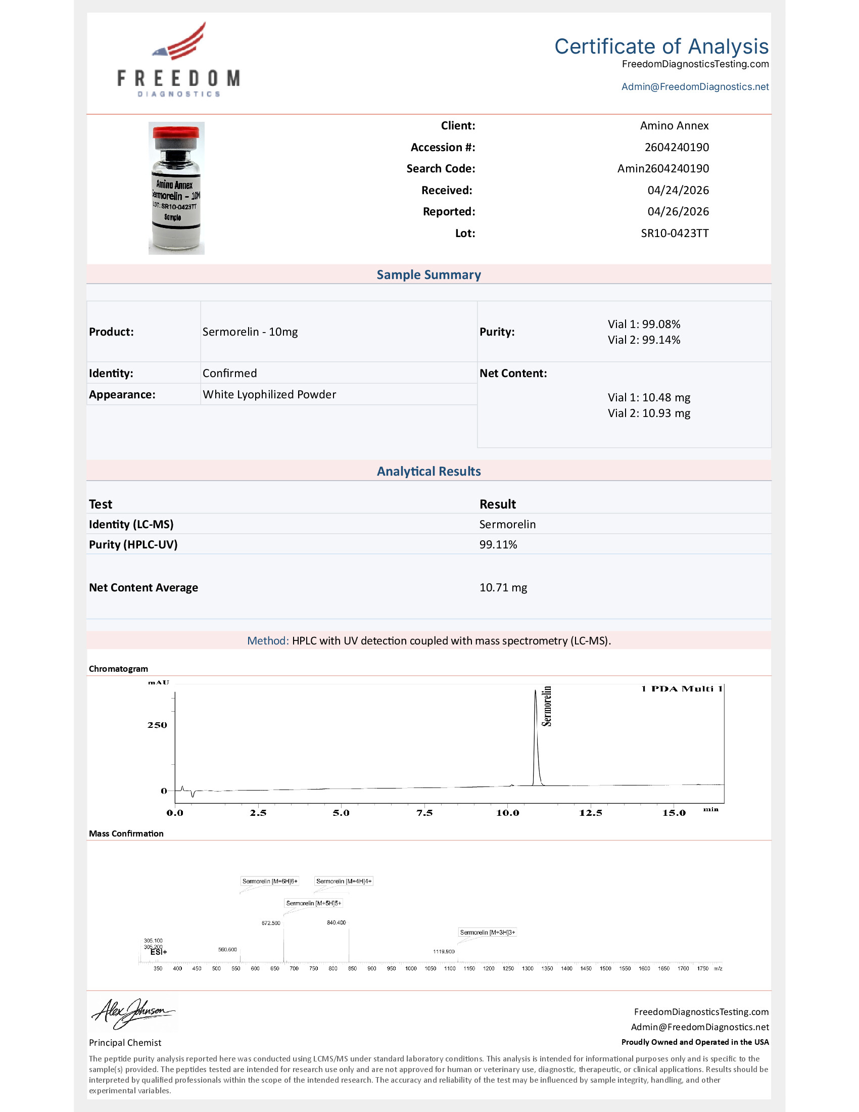 SR100423TT COA