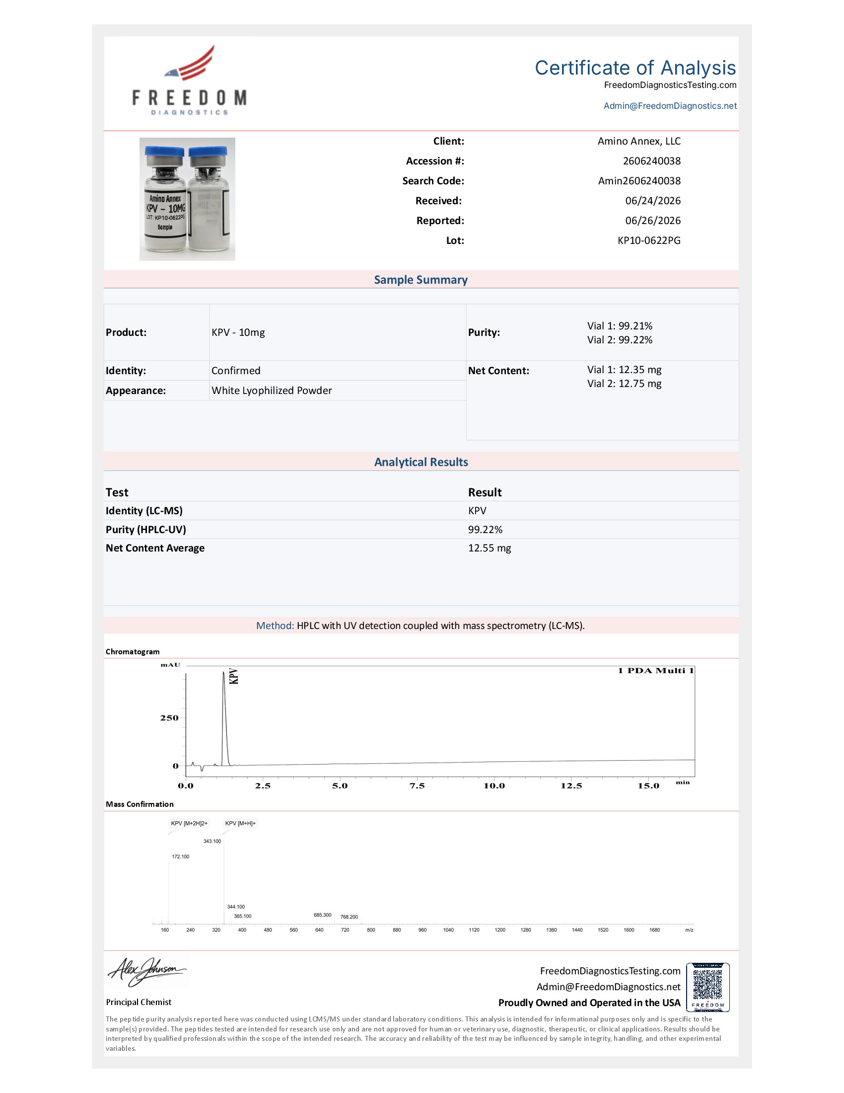 KP100622PG COA